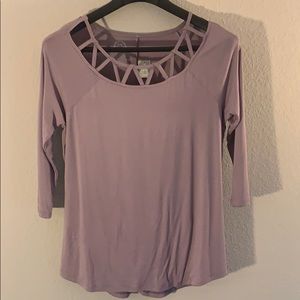 NWT Lavender Blouse w/ unique neck design!